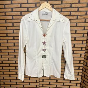 Joseph Ribkoff White Brooch Top Size 6‎